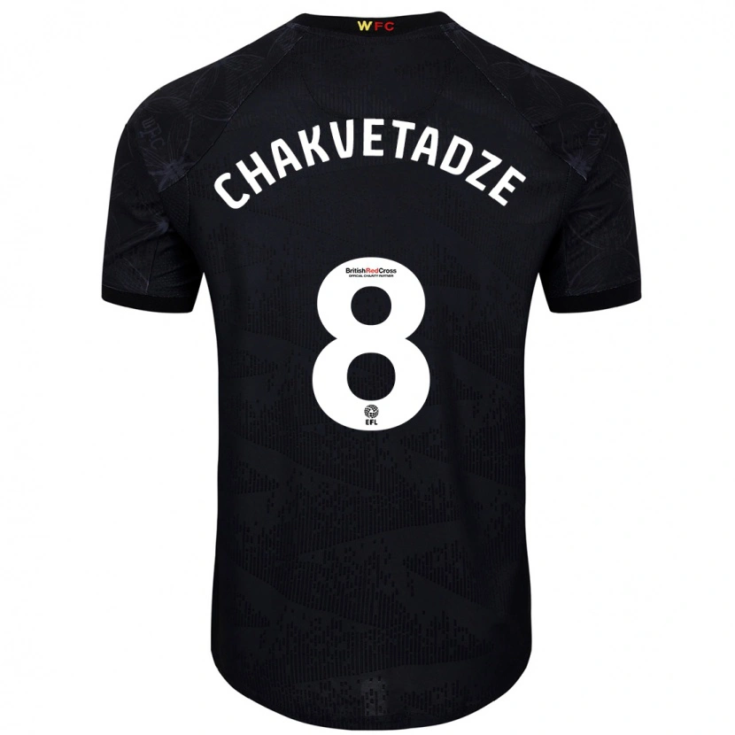 Danxen Dětské Giorgi Chakvetadze #8 Černá Bílá Daleko Hráčské Dresy 2024/25 Dres