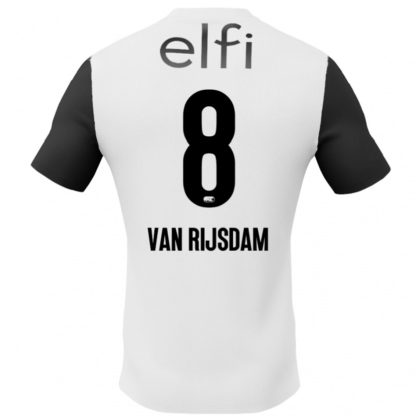 Danxen Dětské Julian Van Rijsdam #8 Bílá Černá Daleko Hráčské Dresy 2024/25 Dres
