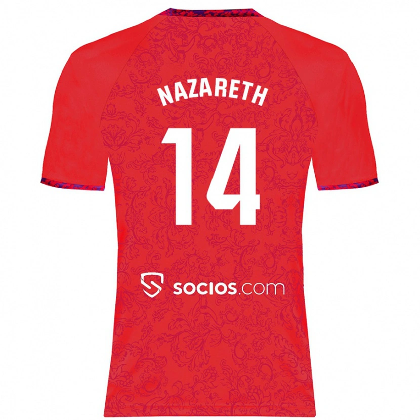 Danxen Dětské Nazaret Martín #14 Červený Daleko Hráčské Dresy 2024/25 Dres