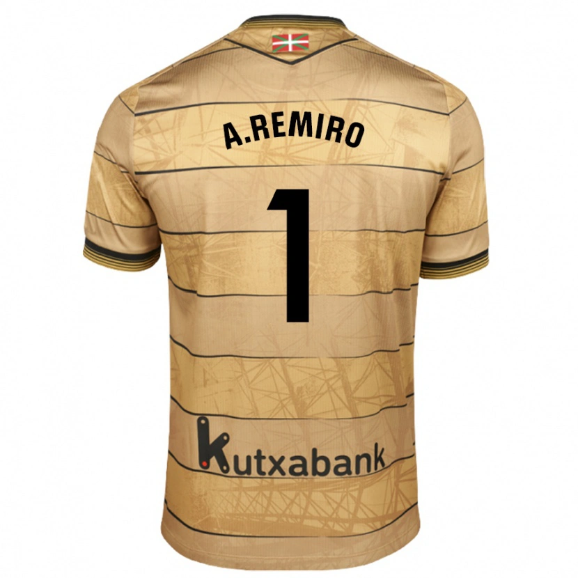 Danxen Dětské Álex Remiro #1 Hnědý Daleko Hráčské Dresy 2024/25 Dres