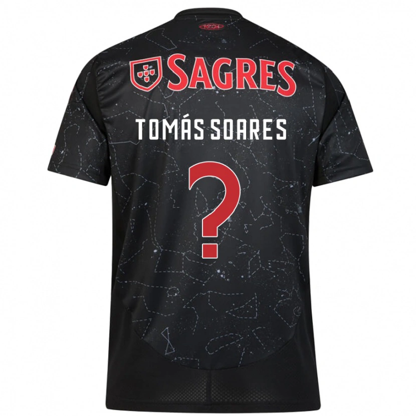Danxen Dětské Tomás Soares #0 Černá Červená Daleko Hráčské Dresy 2024/25 Dres