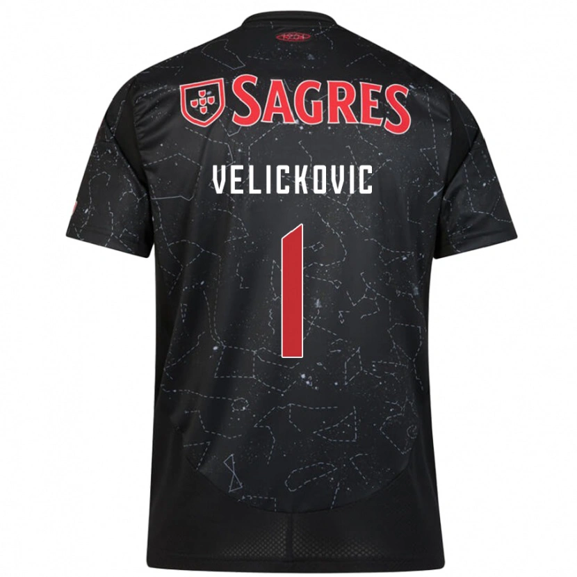 Danxen Dětské Luka Velickovic #1 Černá Červená Daleko Hráčské Dresy 2024/25 Dres
