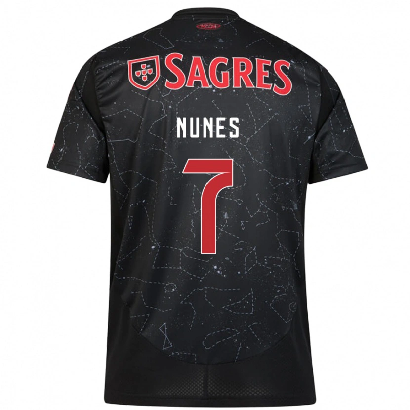 Danxen Dětské Bernardo Nunes #7 Černá Červená Daleko Hráčské Dresy 2024/25 Dres