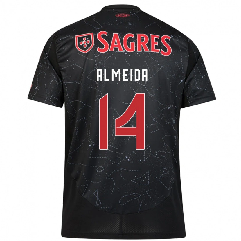 Danxen Dětské Letícia Almeida #14 Černá Červená Daleko Hráčské Dresy 2024/25 Dres