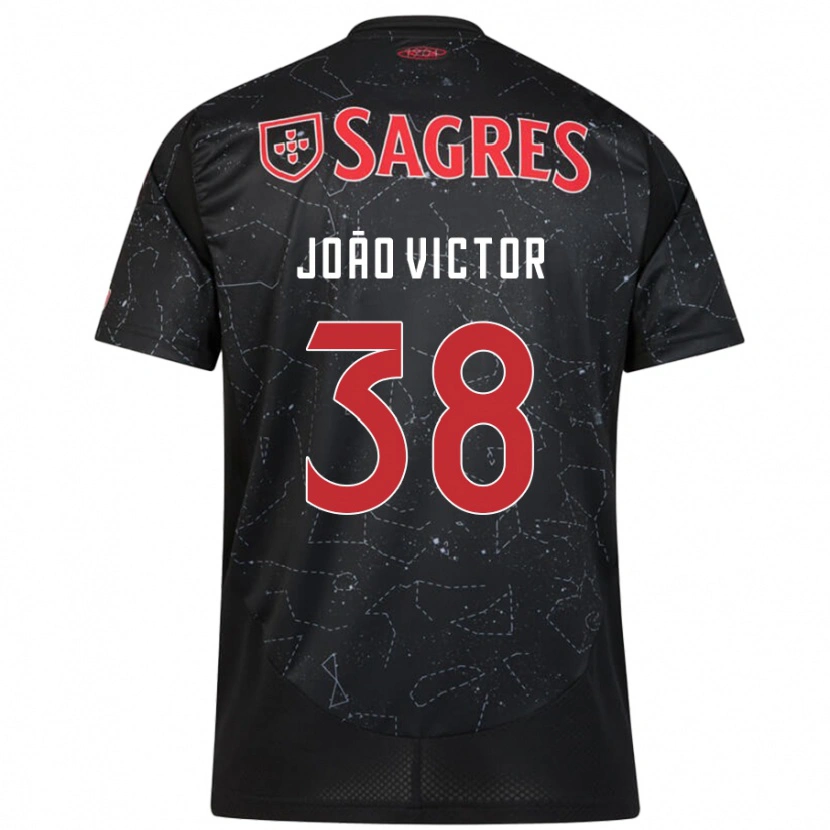 Danxen Dětské João Victor #38 Černá Červená Daleko Hráčské Dresy 2024/25 Dres