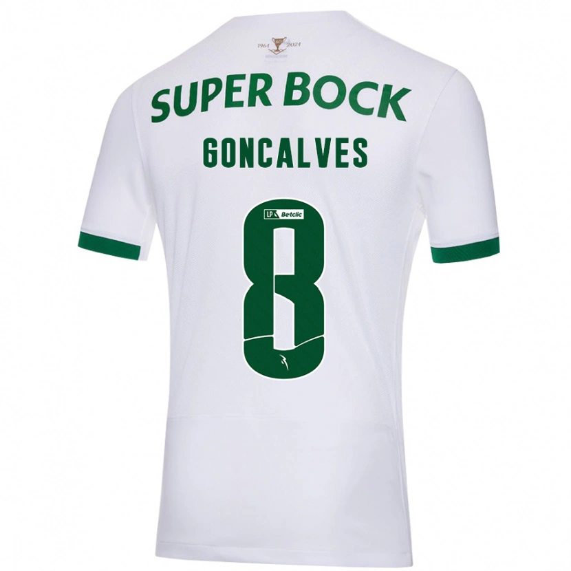 Danxen Dětské Pedro Gonçalves #8 Bílá Zelená Daleko Hráčské Dresy 2024/25 Dres