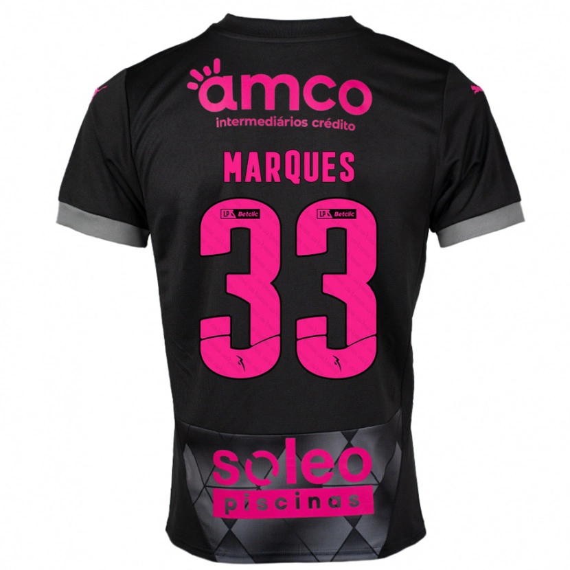 Danxen Dětské João Marques #33 Černá Růžová Daleko Hráčské Dresy 2024/25 Dres