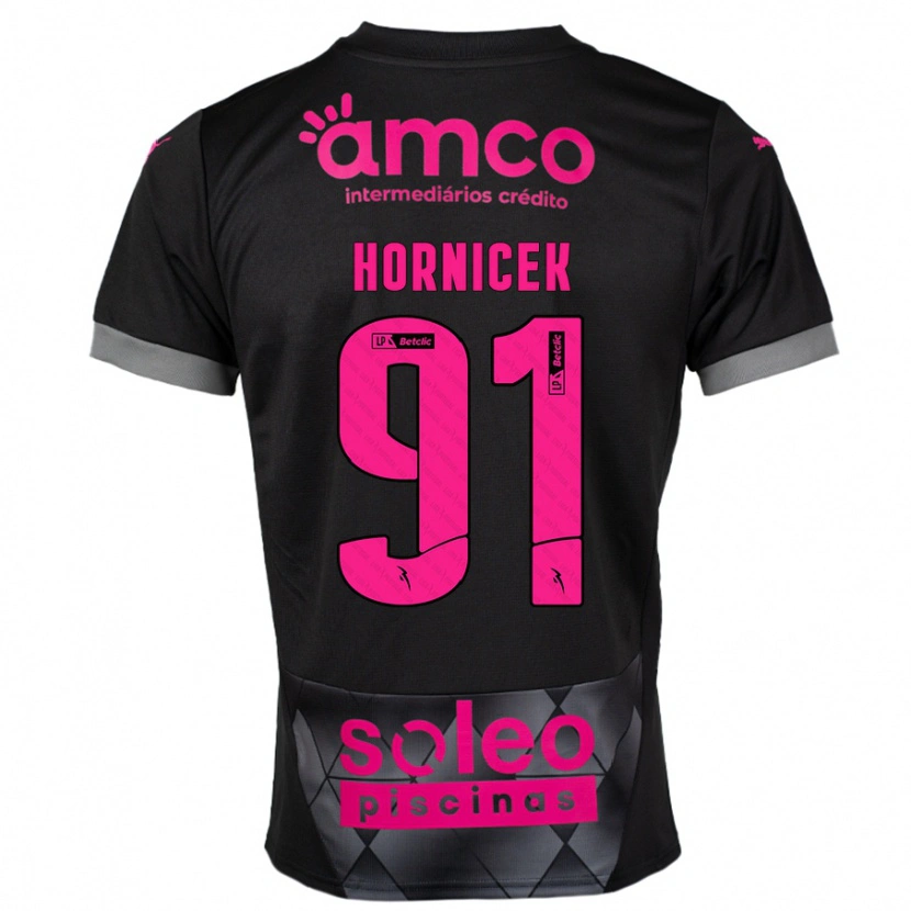 Danxen Dětské Lukas Hornicek #91 Černá Růžová Daleko Hráčské Dresy 2024/25 Dres