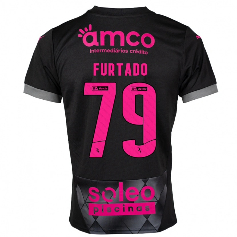 Danxen Dětské Rúben Furtado #79 Černá Růžová Daleko Hráčské Dresy 2024/25 Dres
