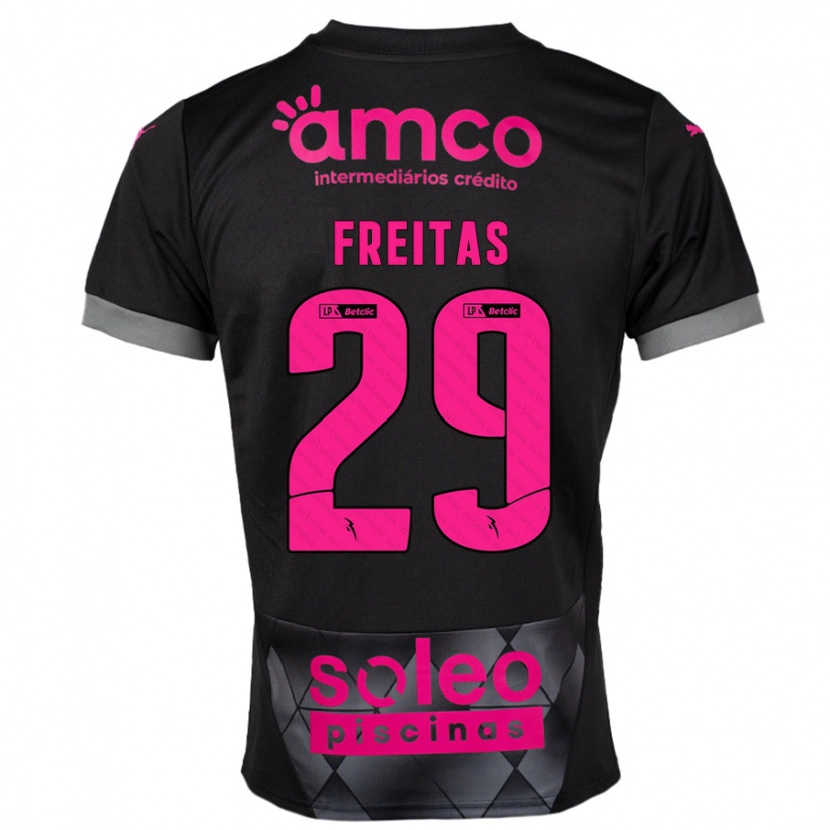 Danxen Dětské Mylena Freitas #29 Černá Růžová Daleko Hráčské Dresy 2024/25 Dres