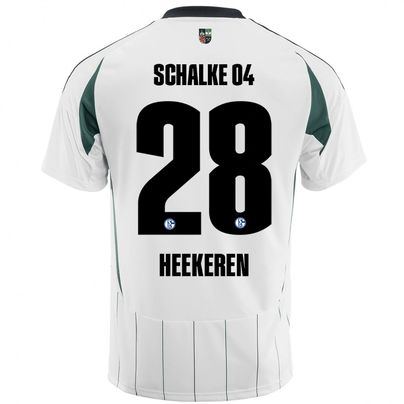 Danxen Dětské Justin Heekeren #28 Bílá Zelená Daleko Hráčské Dresy 2024/25 Dres
