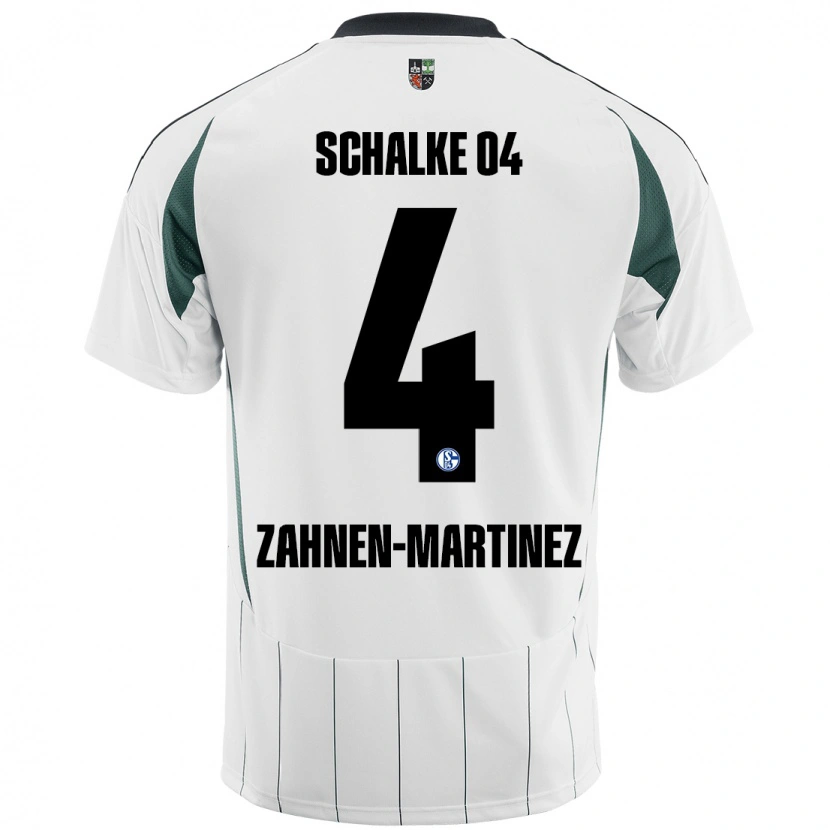Danxen Dětské Pablo Zahnen-Martinez #4 Bílá Zelená Daleko Hráčské Dresy 2024/25 Dres