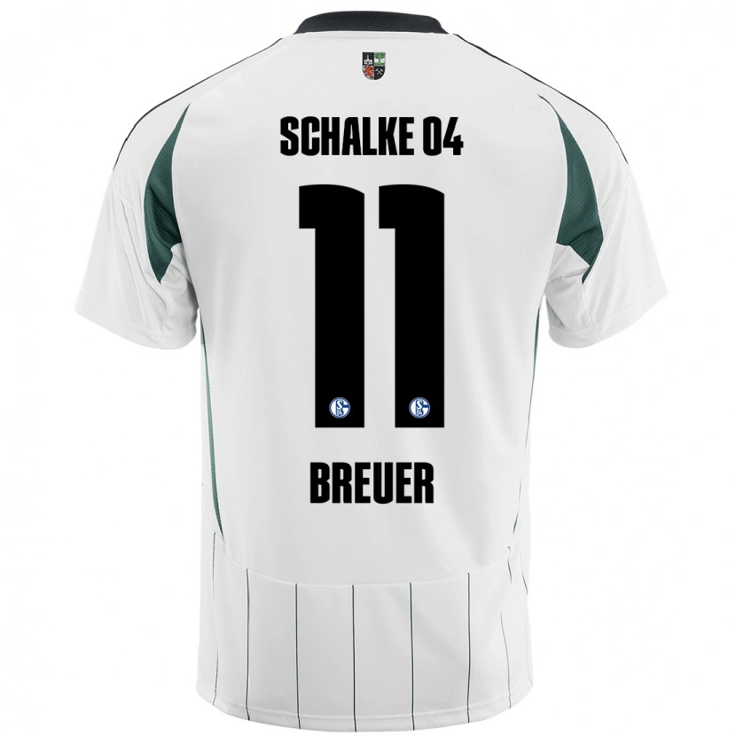 Danxen Dětské Simon Breuer #11 Bílá Zelená Daleko Hráčské Dresy 2024/25 Dres
