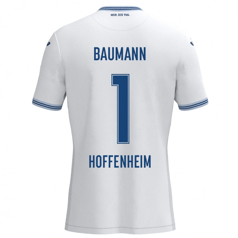 Danxen Dětské Oliver Baumann #1 Bílá Modrá Daleko Hráčské Dresy 2024/25 Dres