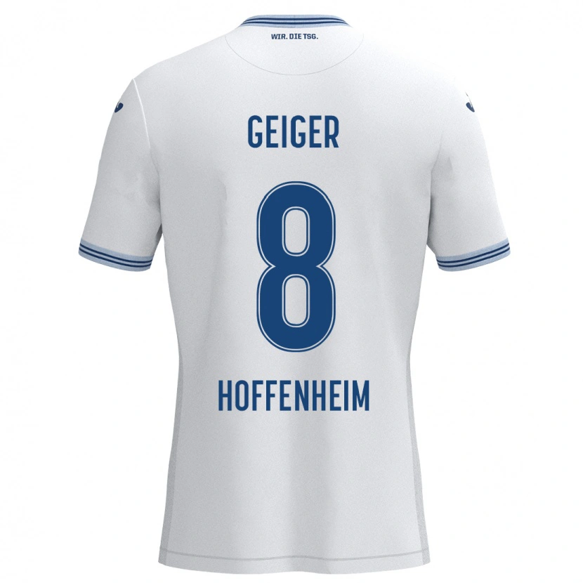 Danxen Dětské Dennis Geiger #8 Bílá Modrá Daleko Hráčské Dresy 2024/25 Dres