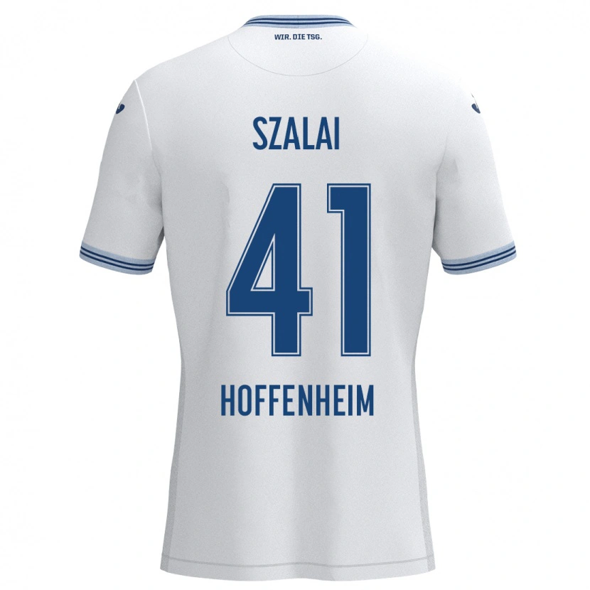Danxen Dětské Attila Szalai #41 Bílá Modrá Daleko Hráčské Dresy 2024/25 Dres