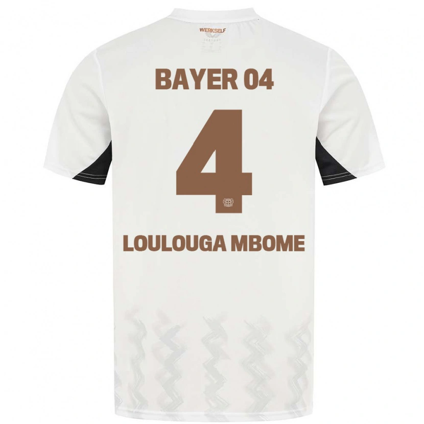 Danxen Dětské Adrien Loulouga Mbome #4 Bílá Černá Daleko Hráčské Dresy 2024/25 Dres