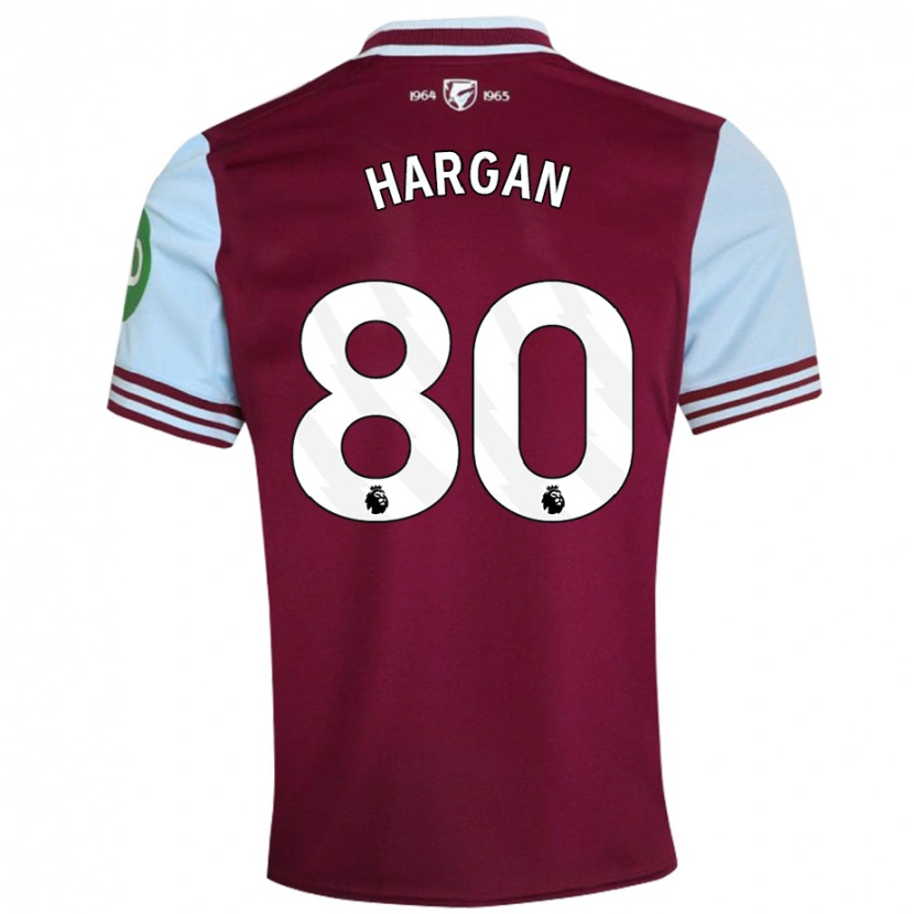 Danxen Pánské Riley Hargan #80 Tmavě Červená Domů Hráčské Dresy 2024/25 Dres