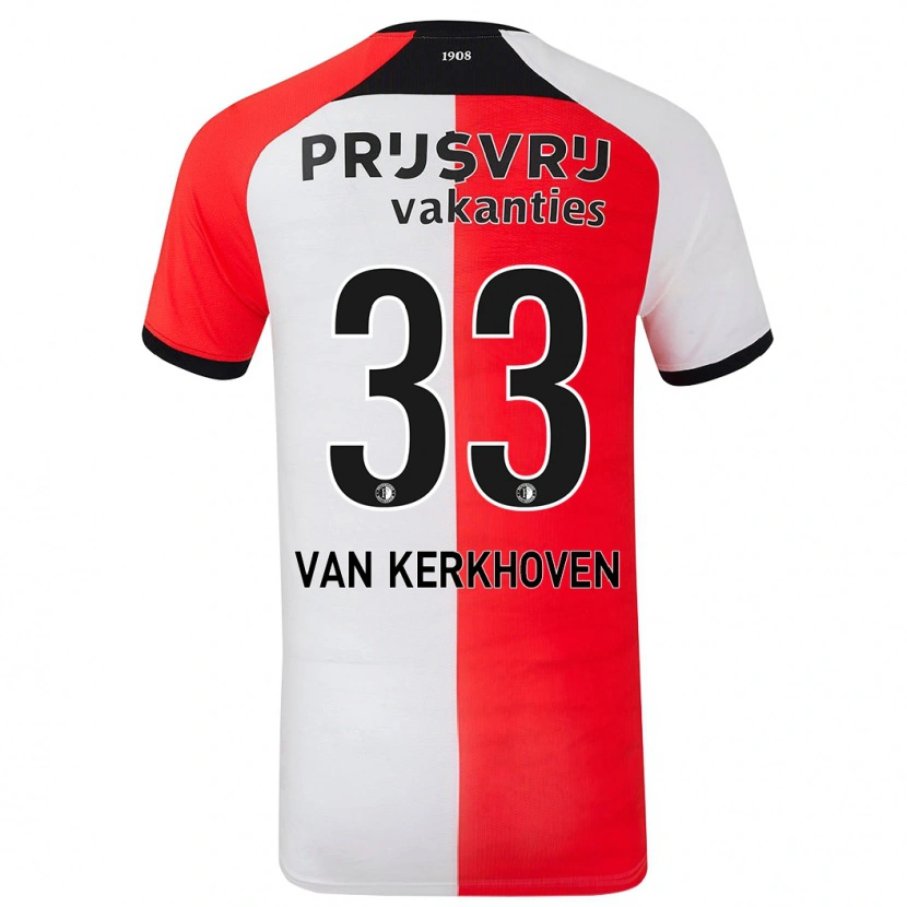 Danxen Pánské Ella Van Kerkhoven #33 Červená Bílá Domů Hráčské Dresy 2024/25 Dres