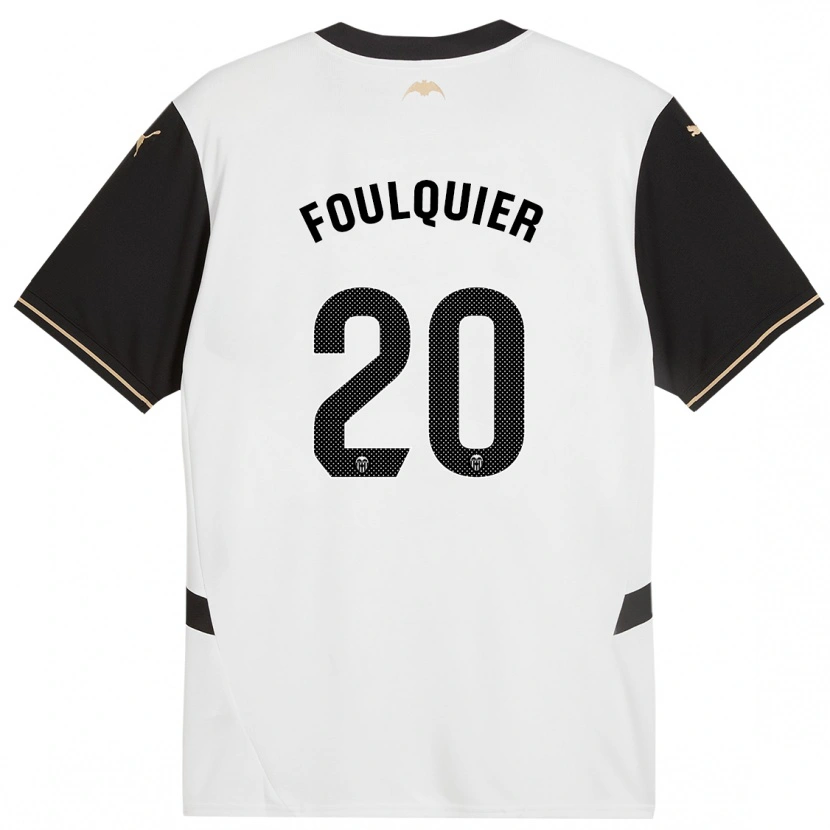 Danxen Pánské Dimitri Foulquier #20 Bílá Černá Domů Hráčské Dresy 2024/25 Dres