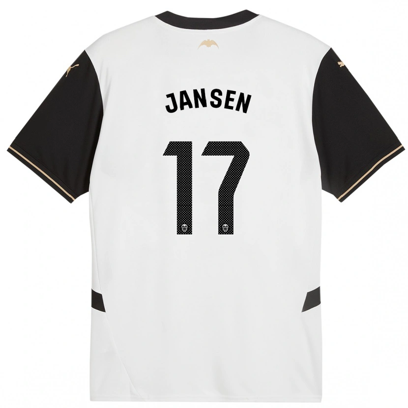 Danxen Pánské Ellen Jansen #17 Bílá Černá Domů Hráčské Dresy 2024/25 Dres