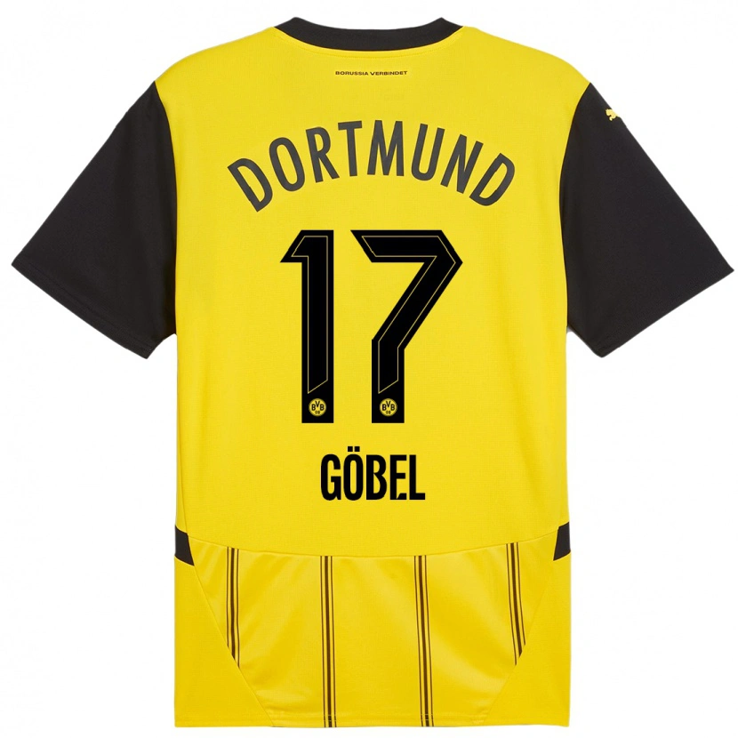 Danxen Pánské Patrick Göbel #17 Žlutá Černá Domů Hráčské Dresy 2024/25 Dres