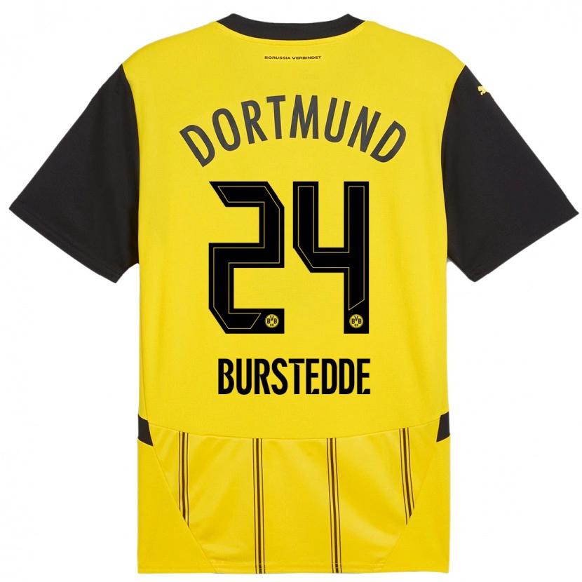 Danxen Pánské Joshua Burstedde #24 Žlutá Černá Domů Hráčské Dresy 2024/25 Dres