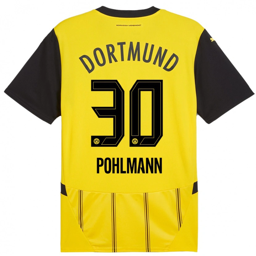 Danxen Pánské Ole Pohlmann #30 Žlutá Černá Domů Hráčské Dresy 2024/25 Dres