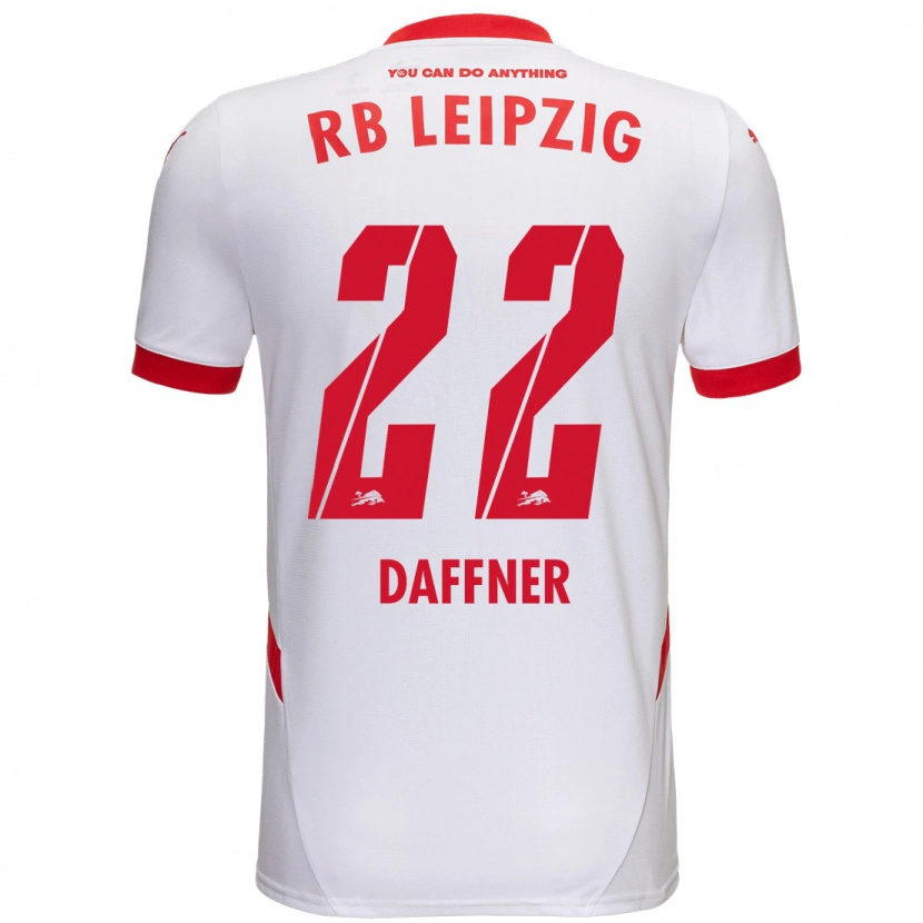 Danxen Pánské Felix Daffner #22 Bílá Červená Domů Hráčské Dresy 2024/25 Dres