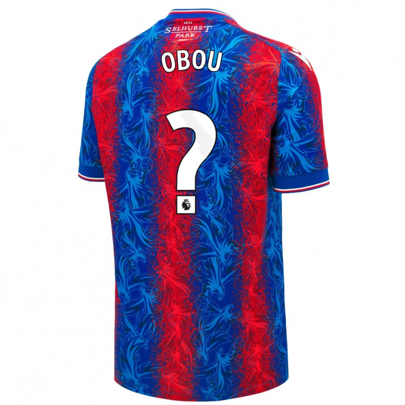 Danxen Pánské David Obou #0 Červené Modré Pruhy Domů Hráčské Dresy 2024/25 Dres