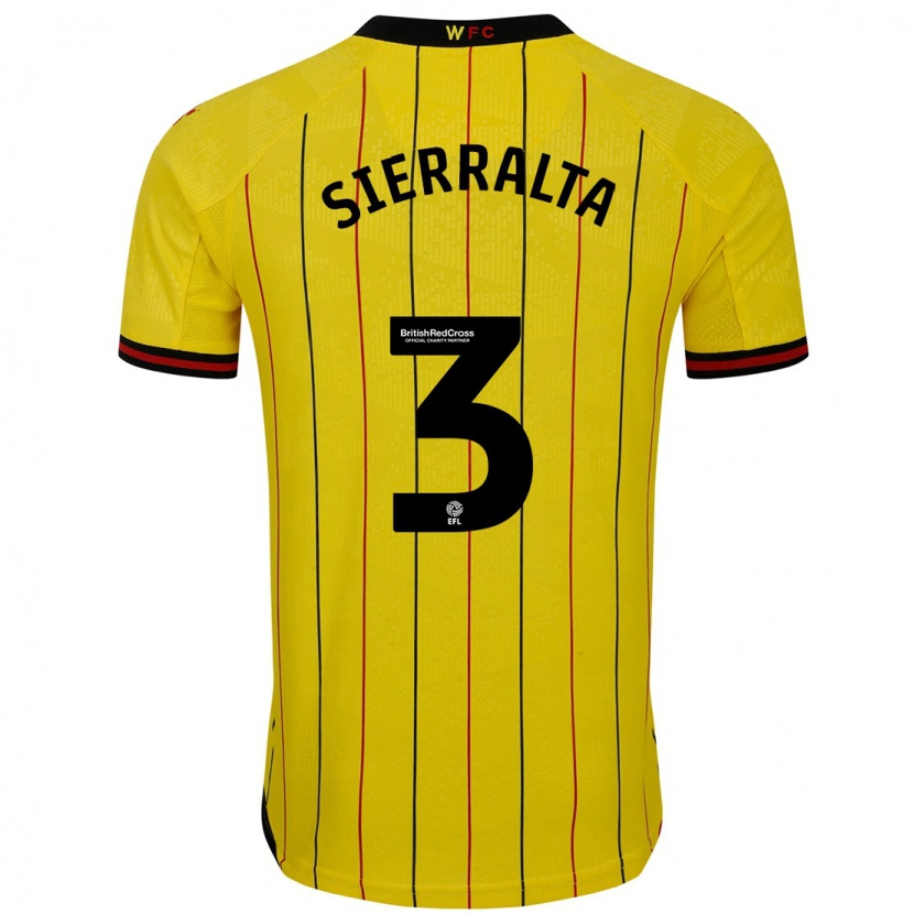 Danxen Pánské Francisco Sierralta #3 Žlutá Černá Domů Hráčské Dresy 2024/25 Dres