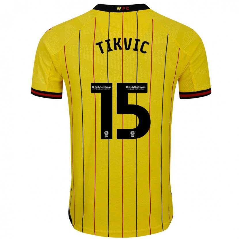Danxen Pánské Antonio Tikvic #15 Žlutá Černá Domů Hráčské Dresy 2024/25 Dres