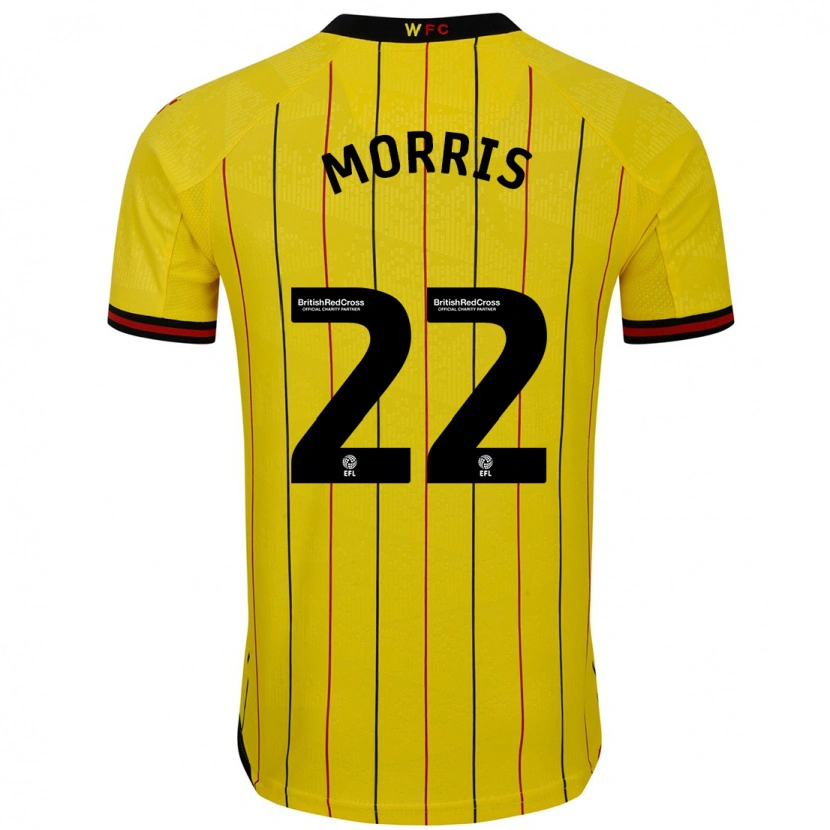 Danxen Pánské James Morris #22 Žlutá Černá Domů Hráčské Dresy 2024/25 Dres