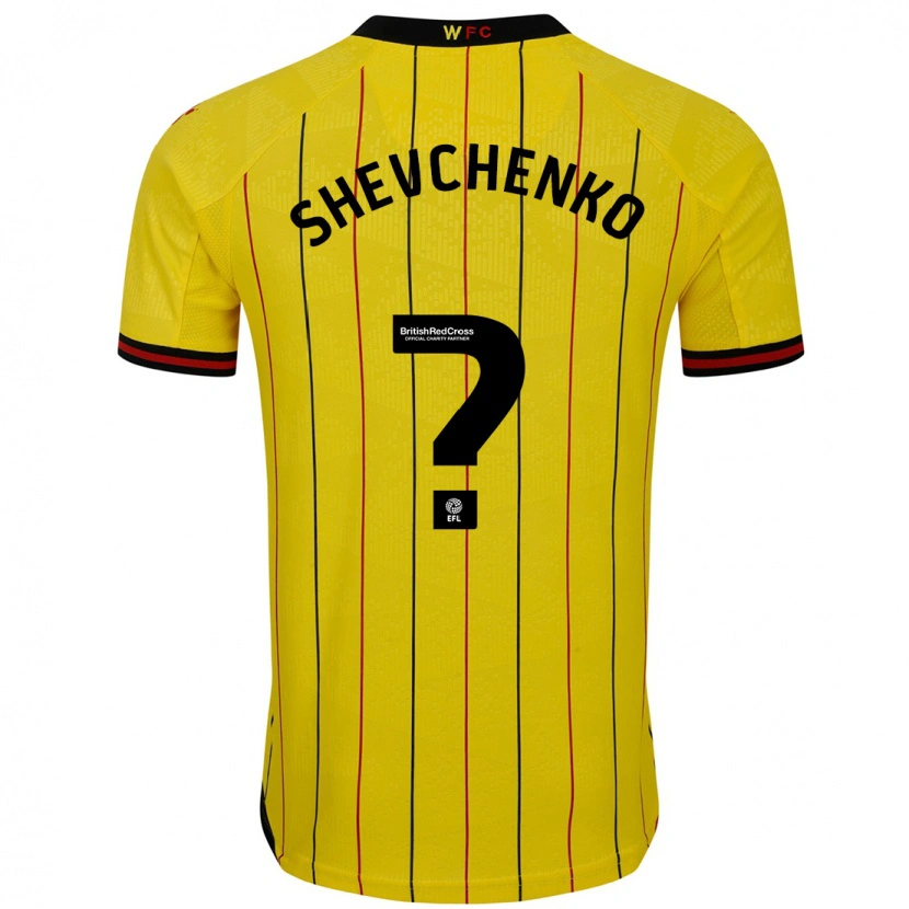Danxen Pánské Kristian Shevchenko #0 Žlutá Černá Domů Hráčské Dresy 2024/25 Dres