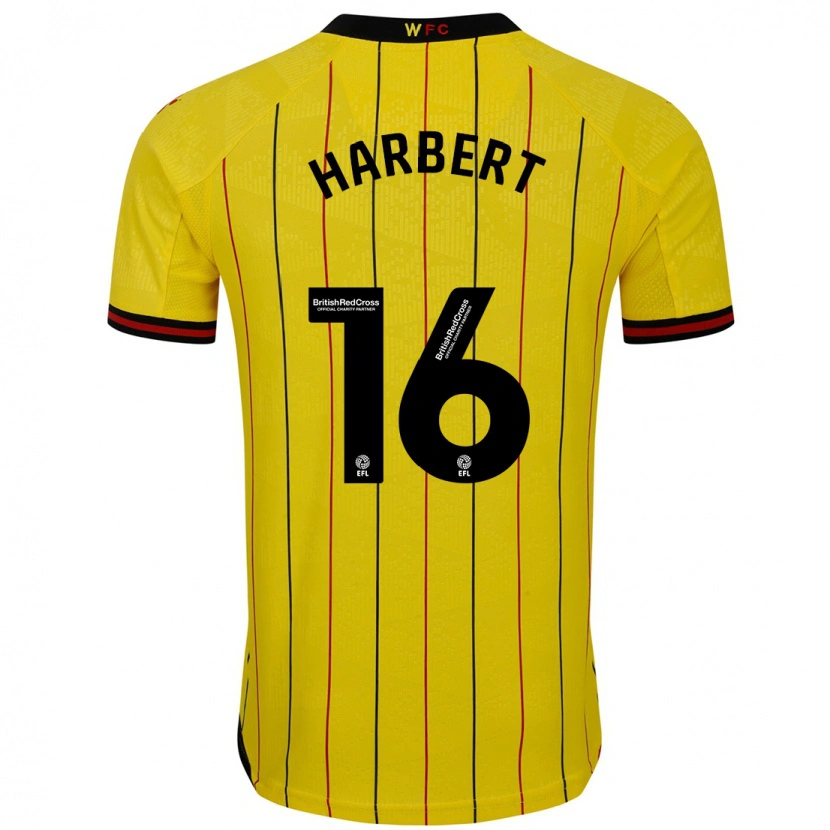 Danxen Pánské Laila Harbert #16 Žlutá Černá Domů Hráčské Dresy 2024/25 Dres