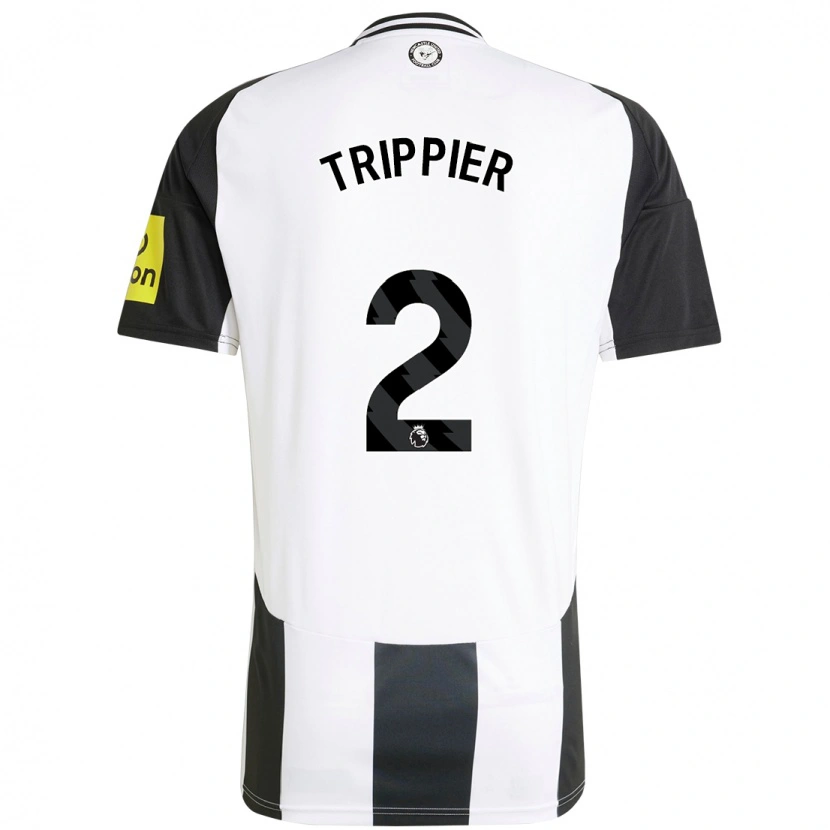 Danxen Pánské Kieran Trippier #2 Bílá Černá Domů Hráčské Dresy 2024/25 Dres