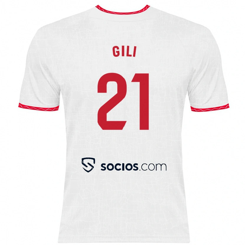 Danxen Pánské Gemma Gili #21 Bílá Červená Domů Hráčské Dresy 2024/25 Dres