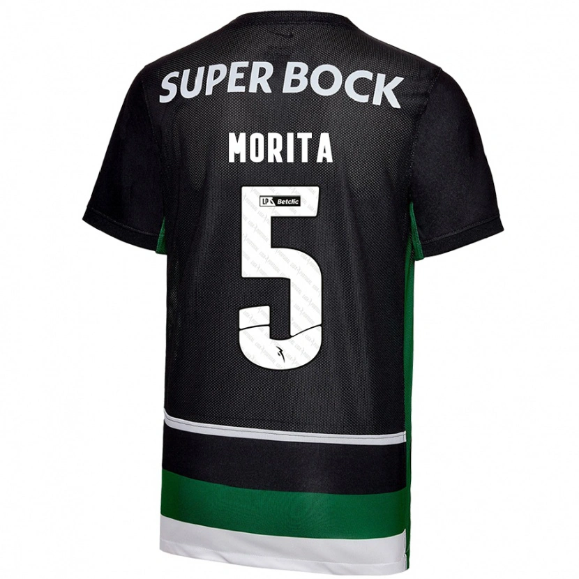 Danxen Pánské Hidemasa Morita #5 Černá Bílá Zelená Domů Hráčské Dresy 2024/25 Dres