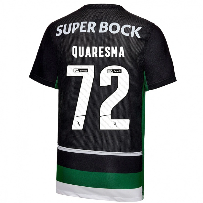 Danxen Pánské Eduardo Quaresma #72 Černá Bílá Zelená Domů Hráčské Dresy 2024/25 Dres