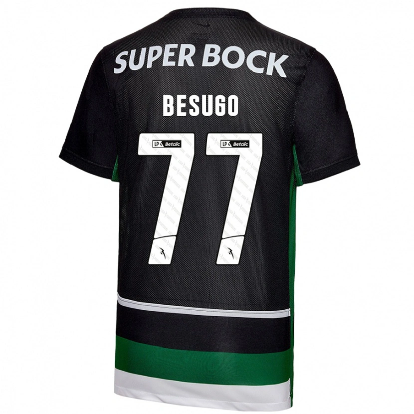 Danxen Pánské Rafael Besugo #77 Černá Bílá Zelená Domů Hráčské Dresy 2024/25 Dres