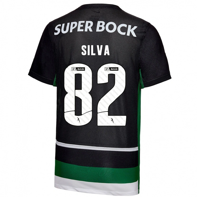 Danxen Pánské Gabriel Silva #82 Černá Bílá Zelená Domů Hráčské Dresy 2024/25 Dres