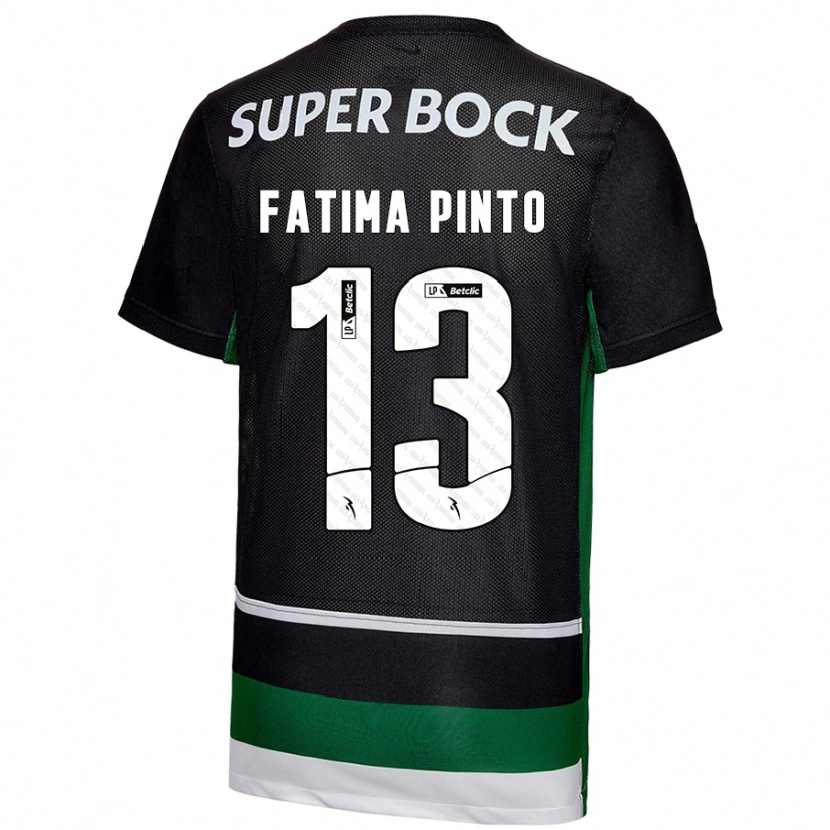 Danxen Pánské Fátima Alexandra Figueira Pinto #13 Černá Bílá Zelená Domů Hráčské Dresy 2024/25 Dres
