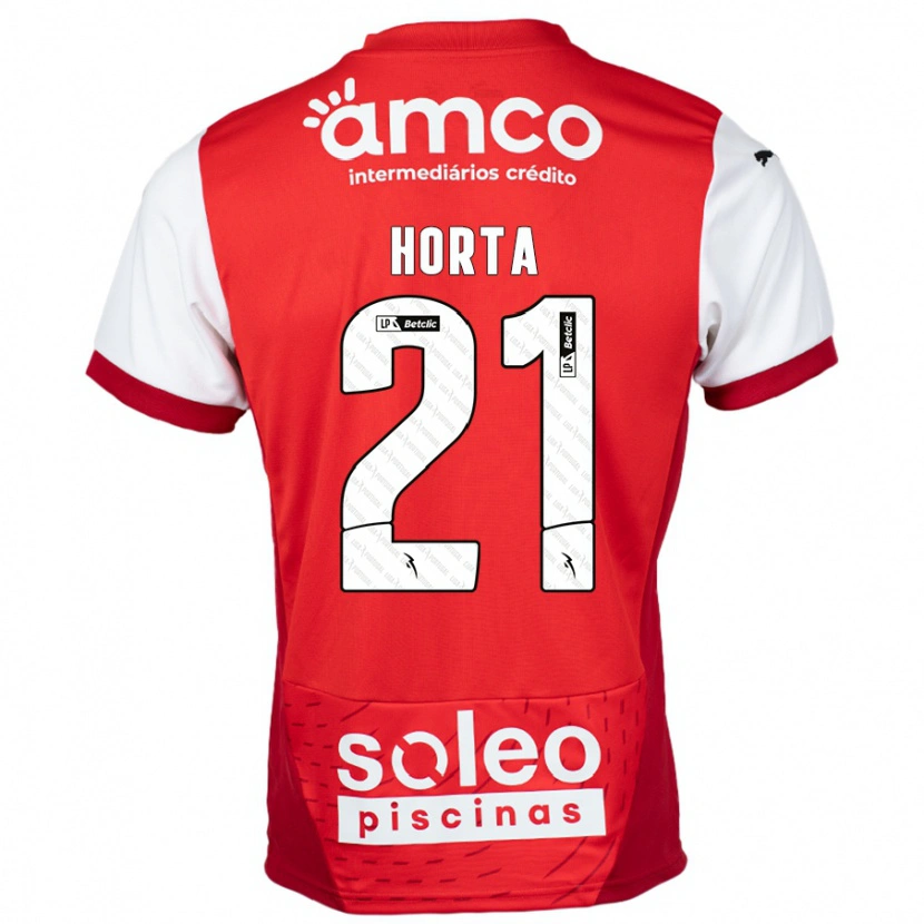 Danxen Pánské Ricardo Horta #21 Červená Bílá Domů Hráčské Dresy 2024/25 Dres