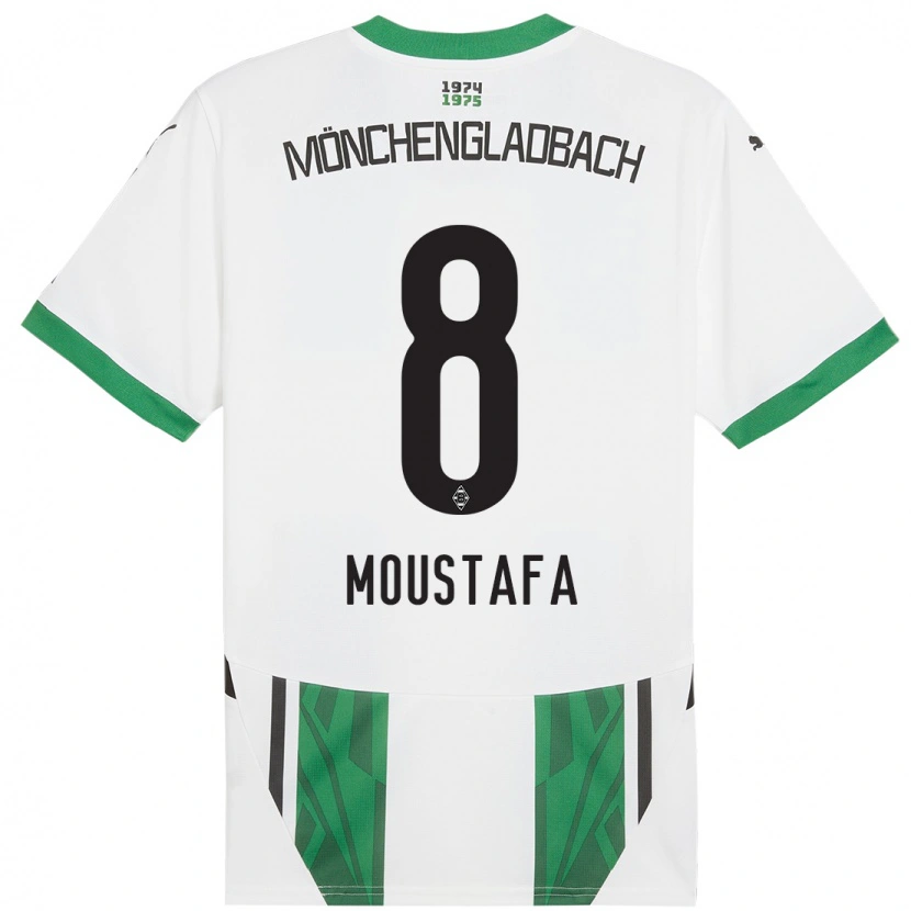 Danxen Pánské Moustafa Moustafa #8 Bílá Zelená Domů Hráčské Dresy 2024/25 Dres