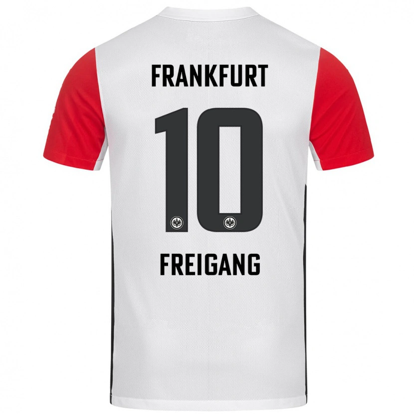 Danxen Pánské Laura Freigang #10 Bílá Červená Domů Hráčské Dresy 2024/25 Dres