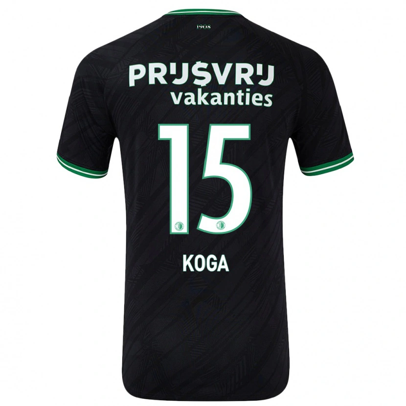 Danxen Pánské Tōko Koga #15 Černo Zelená Daleko Hráčské Dresy 2024/25 Dres
