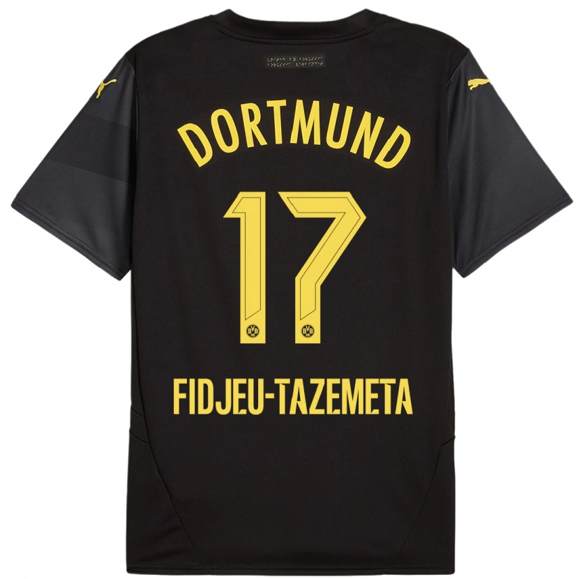Danxen Pánské Thierry Fidjeu-Tazemeta #17 Černá Žlutá Daleko Hráčské Dresy 2024/25 Dres