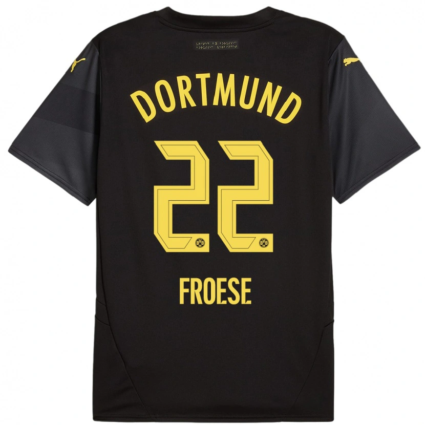 Danxen Pánské Julien Froese #22 Černá Žlutá Daleko Hráčské Dresy 2024/25 Dres