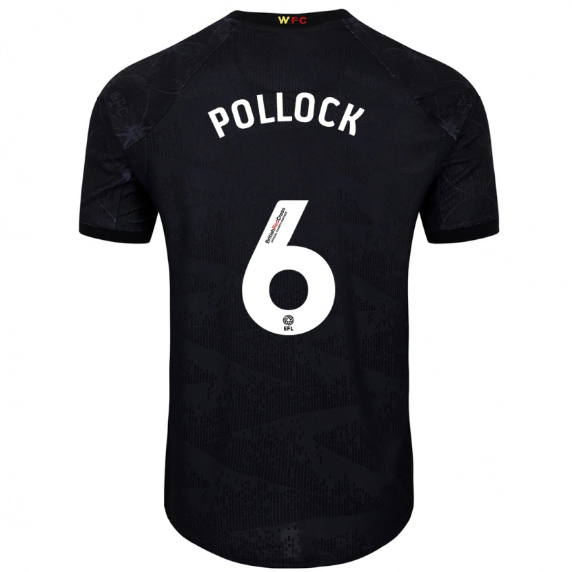 Danxen Pánské Mattie Pollock #6 Černá Bílá Daleko Hráčské Dresy 2024/25 Dres