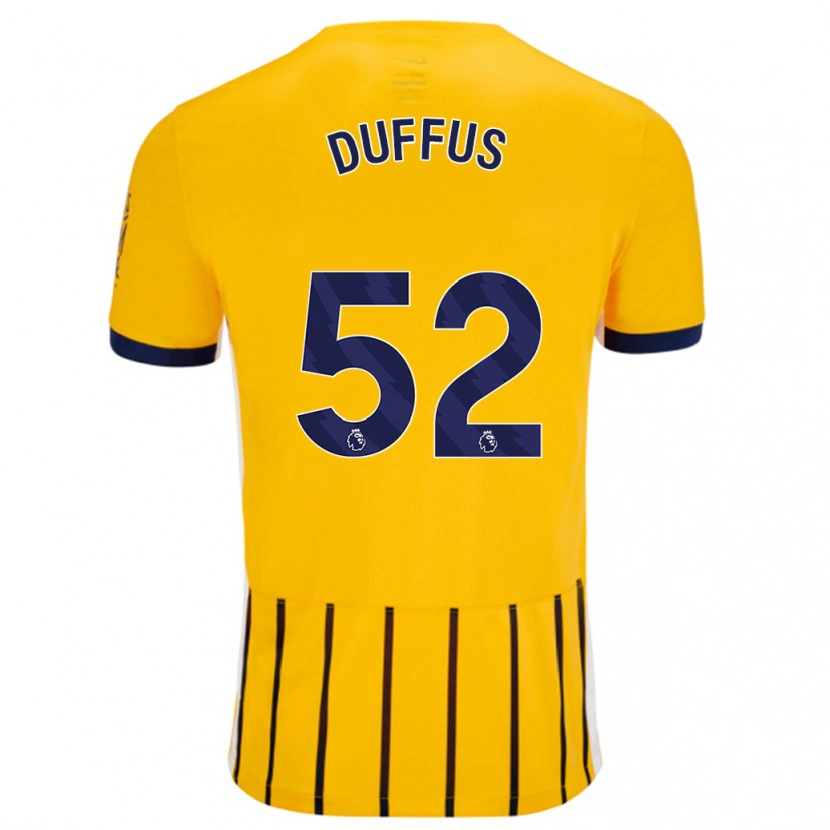 Danxen Pánské Josh Duffus #52 Zlaté Modré Proužky Daleko Hráčské Dresy 2024/25 Dres